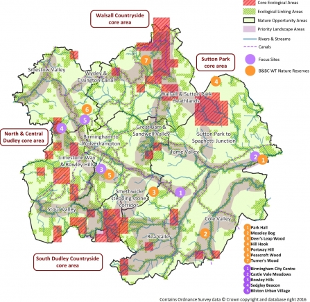 Map of birmingham & Black Country Nature Improvement Area
