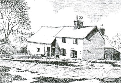 Hill Hook Mill in pen and ink by KJ Williams