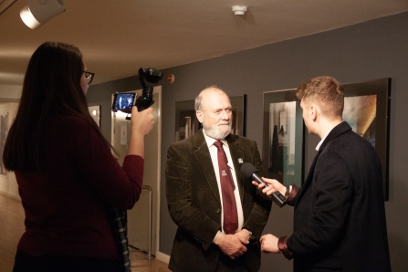 Vice-President of Trust and guest judge Peter Shirley being interviewed by Made in Birmingham TV