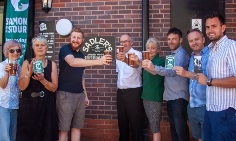 Launch of Sadler's Salmon in the Stour Ale