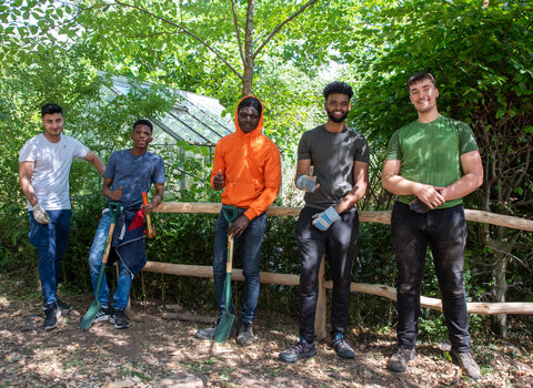 Young people volunteering